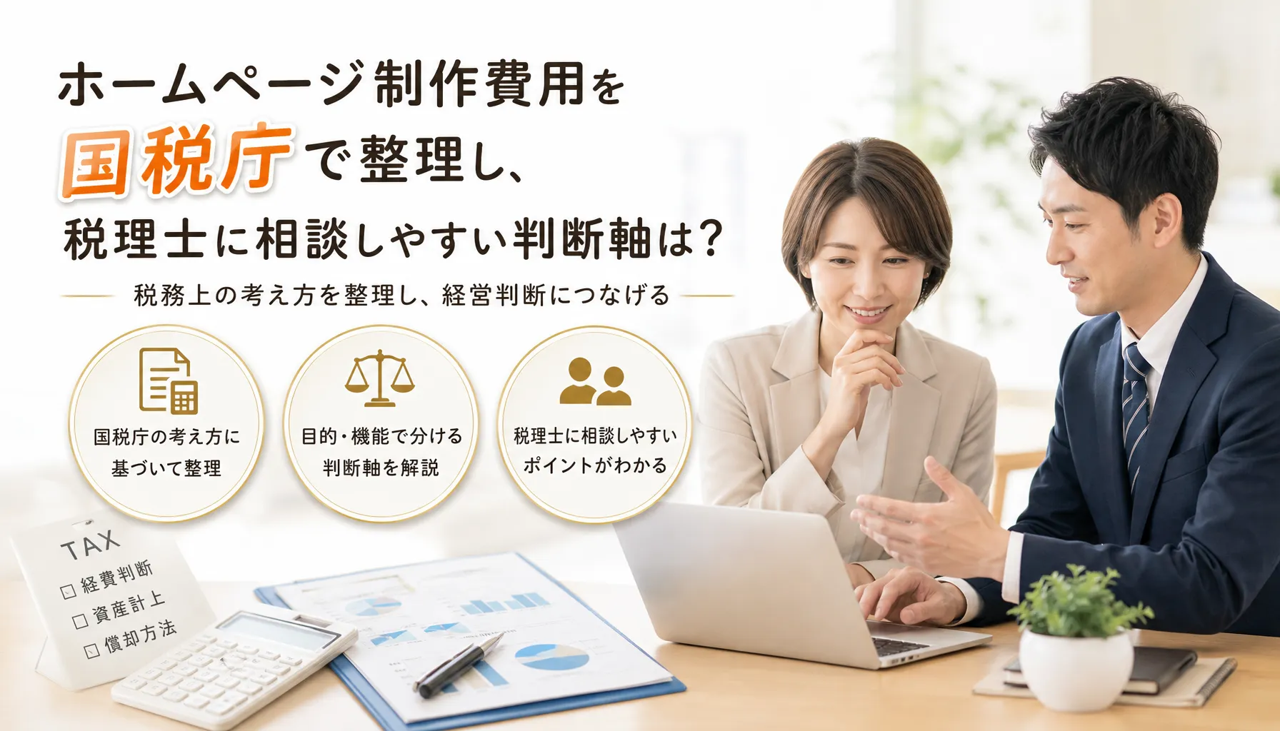 ホームページ制作費用を国税庁で整理し、税理士に相談しやすい判断軸は?